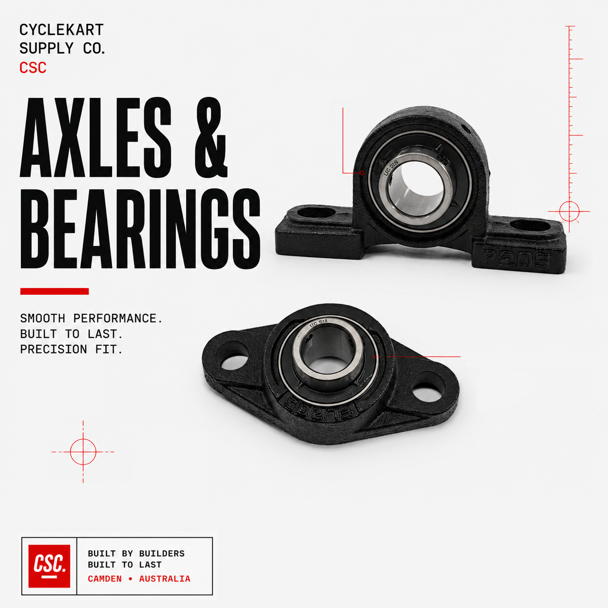 Axles, Bearings and Mounting Accessories