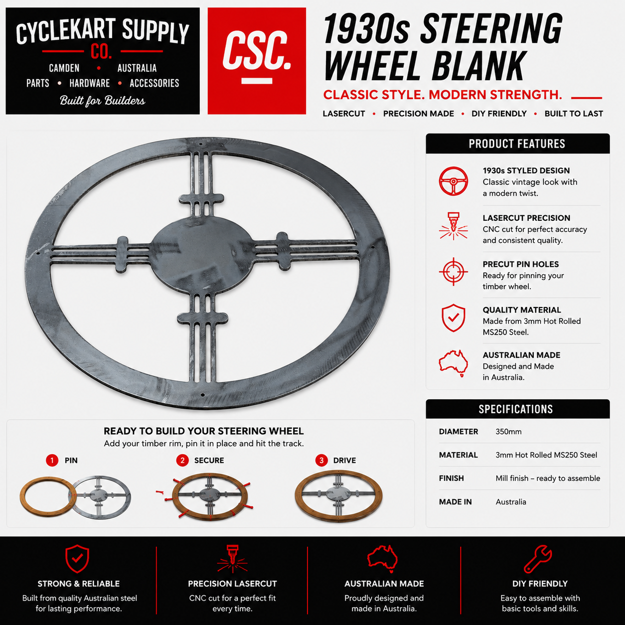 CSC Custom Steering Wheel Blank