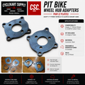 Pit bike wheel hub adapters