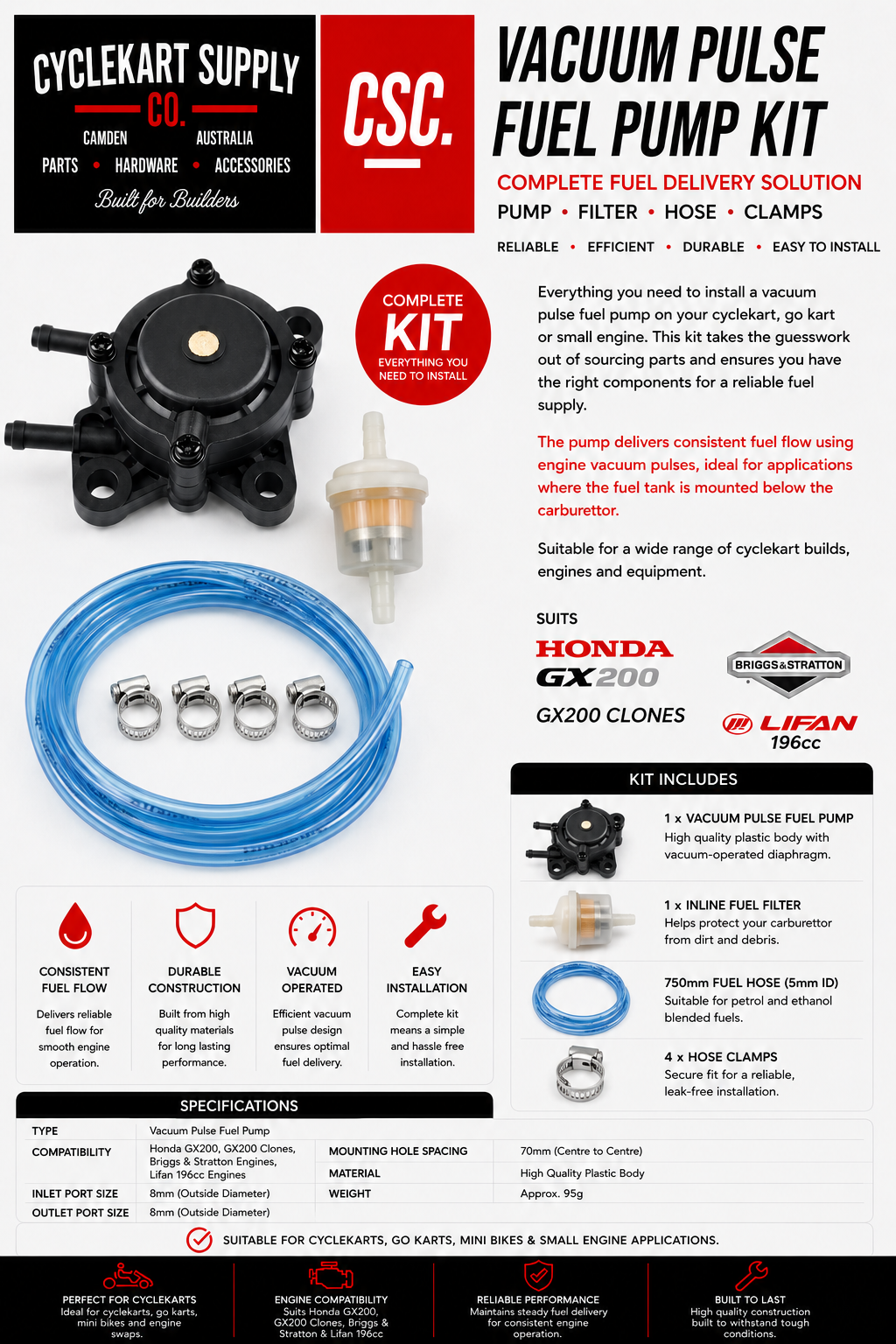 Vacuum Pulse Fuel Pump Kit