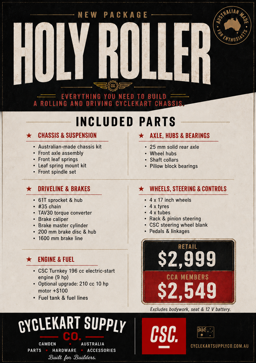 Holy Roller Complete Cyclekart Package