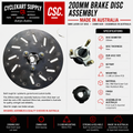 200mm Brake Disc and Hub Assembly - suits 25mm Axle